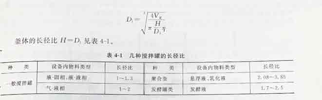 搪瓷反應釜的釜體尺寸如何計算